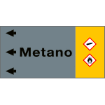 [99A231NES] 99A231NES - etichetta fondo grigio " METANO" sinistra