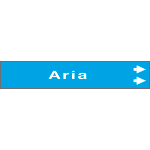 [99A240NAD] 99A240NAD - foglio da 5 etichette fndo azzurro ARIA " freccia destra