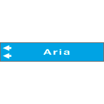 [99A240NAS] 99A240NAS - foglio da 5 etichette fndo azzurro ARIA " freccia sinistra