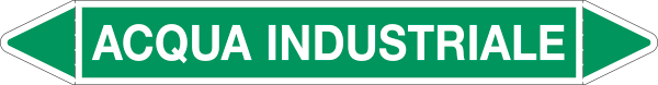 [99B220D] 99B220D - etichetta autoadesiva fondo verde frecce e simboli ACQUA INDUSTRIALE