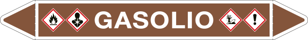 [99B570A] 99B570A - foglio da 5 etichette autoadesive con frecce e simboli GASOLIO