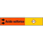 [99B580NAS] 99B580NAS - foglio da 5 etichette fondo arancione "ACIDO SOLFORICO"freccia sx