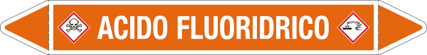 [99C040B] 99C040B - foglio da 5 etichette autoadesive con frecce+simb ACIDO FLUORIDRICO