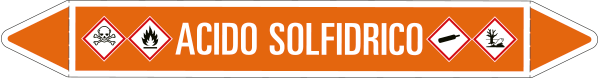 [99C090A] 99C090A - foglio da 5 etichette autoadesive con frecce+simboli ACIDO SOLFRIDICO