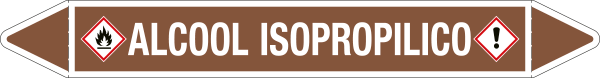 [99C210B] 99C210B - foglio da 5 etichette autoadesive con frecce+simb ALCOOL ISOPROPILICO