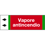[99C700NBS] 99C700NBS - foglio da 5 etichette fondo rosso "VAPORE ANTINCENDIO" sinistra