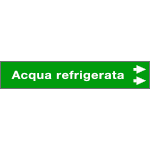 [99C720NAD] 99C720NAD - foglio da 5 etichette fondo verde "ACQUA REFRIGERATA freccia destra
