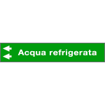 [99C720NAS] 99C720NAS - foglio da 5 etichette fondo verde "ACQUA REFRIGERATA freccia sinistra