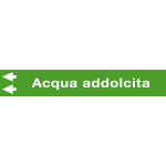 [99C730NAS] 99C730NAS - foglio da 5 etichette fondo verde "ACQUA ADDOLCITA" freccia sinistra
