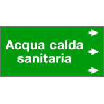 [99C760NED] 99C760NED - Etichetta fondo verde "ACQUA CALDA SANITARIA " destra