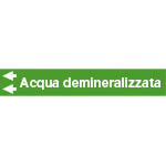 [99C780NAS] 99C780NAS - foglio da 5 etichette fondo verde "ACQUA DEMINERALIZZATA"freccia sx