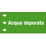 [99C790NFS] 99C790NFS - foglio etichetta fondo verde "ACQUA DEPURATA" sinistra