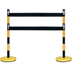 [BARV15YN] BARV15YN - barriera composta da 2 pali 2 barre e 2 basi color GIALLO/NERA