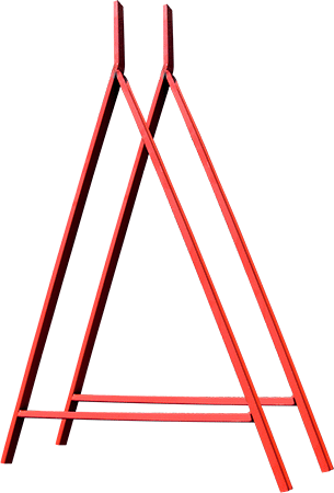 [BGP150R] BGP150R - coppia gambe ferro verniciato ROSSO h. 100 cm. per barriera BFL150P