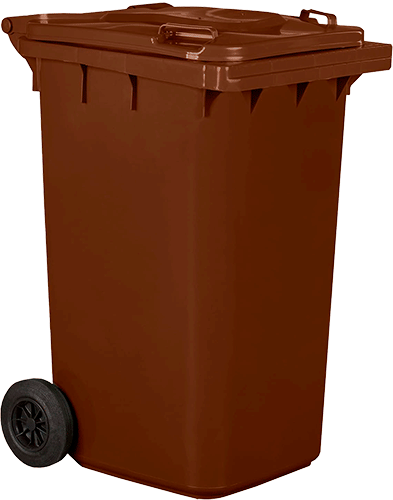 [BIC0240M] BIC0240M - Cassonetto mobile portarifiuti da litri 240 MARRON