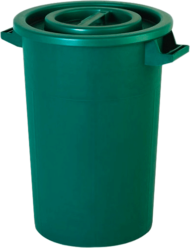 [BIC075G] BIC075G - Bidone in polietilene verde con manici da litri 75
