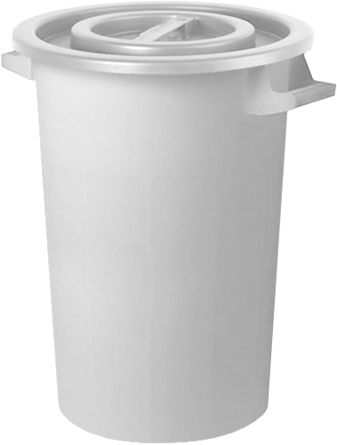 [BIC075W] BIC075W - Bidone in polietilene bianco con manici da litri 75