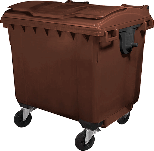 [BIC1001SM] BIC1001SM - Cassonetto rifiuti SOLIDI coperchio piano L.1100 MARRONE