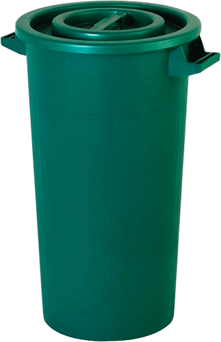 [BIC121G] BIC121G - Bidone in polietilene verde con  manici da litri 120