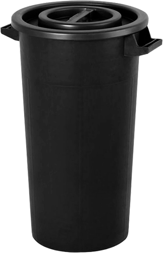 [BIC121N] BIC121N - Bidone in polietilene nero con manici da litri 120