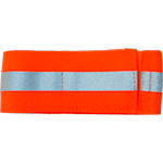 [BR14A] BR14A - bracciale PVC rosso  fluo con banda rifrangente
