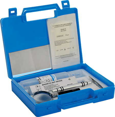 [BRV306] BRV306 - valigetta contenente l'occorrente x togliere schegge dagli occhi