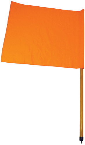 [BSL108] BSL108 - bandierina segnaletica per movieri arancio fluorescente asta in legno