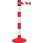 [CNV80RB] CNV80RB - Colonnina tendinastro bianco/rossa nastro mm 210 x 50 h bianco/rossa