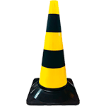 [CO82] CO82 - Cono segnale polietilene giallo nero