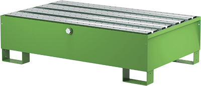 [COM102] COM102 - vasca di raccolta con doghe zincate,capacita'2 fusti da 200 lt