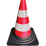 [COR30] COR30 - Cono stradale in gomma con 2 fasce rifrangenti classe 2 h. 30 cm.
