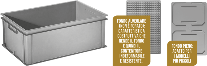 [CPLC265] CPLC265 - contenitore grigio multiuso sovrapponibile fondo alveolare