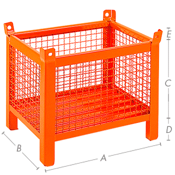[CPLS30A] CPLS30A - Contenitore in rete con 4 piedi scatolati portata 500kg