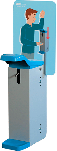 [DCCS03] DCCS03 - Dispenser a muro per gel o sapone in acciao VERN.azionabile con gomito