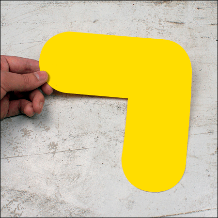 [DML2Y] DML2Y - conf.10 delimitatori ades.pallet a L SAFE IN dim.200x200mm col.GIALLO