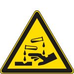 [E1105W] E1105W - Cartello pericolo sostanze corrosive solo simbolo EN ISO 7010
