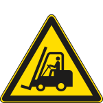 [E1109X] E1109X - Cartello pericolo carrelli elevatori solo simbolo EN ISO 7010