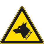 [E1112KS] E1112KS - Etichetta pericolo cane da guardia solo simbolo EN ISO 7010