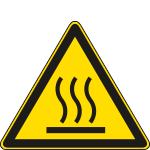 [E1139WS] E1139WS - Etichetta adesiva pericolo superficie calda EN ISO 7010