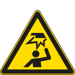 [E1144K] E1144K - Cartello pericolo ostacolo in alto solo simbolo EN ISO 7010