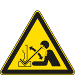 [E1183K] E1183K - cartello pericolo movim.rapido pezzo in lav.sotto pressa EN ISO 7010