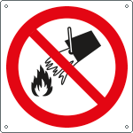 [E1306Y] E1306Y - cartello divieto uso acqua per spegnere incendi solo simb.EN ISO 7010