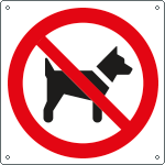 [E1325X] E1325X - Cartello divieto accesso ai cani solo simbolo EN ISO 7010