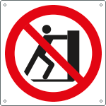 [E1341W] E1341W - cartello divieto vietato spingere solo simbolo EN ISO 7010