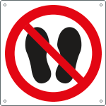 [E1348W] E1348W - cartello divieto calpestare o sostare..solo simbolo EN ISO 7010