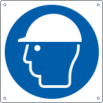 [E1352K] E1352K - Cartello obbligo uso casco di protezione solo simbolo EN ISO 7010