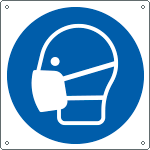 [E1389W] E1389W - Cartello obbligo indossare la maschera solo simbolo EN ISO 7010