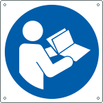 [E1393W] E1393W - Cartello obbligo leggere le istruzioni solo simbolo EN ISO 7010