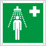 [E15102W] E15102W - Cartello emergenza doccia di emergenza solo simbolo EN ISO 7010
