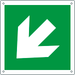 [E15105W] E15105W - Cartello emergenza freccia diagonale solo simbolo EN ISO 7010